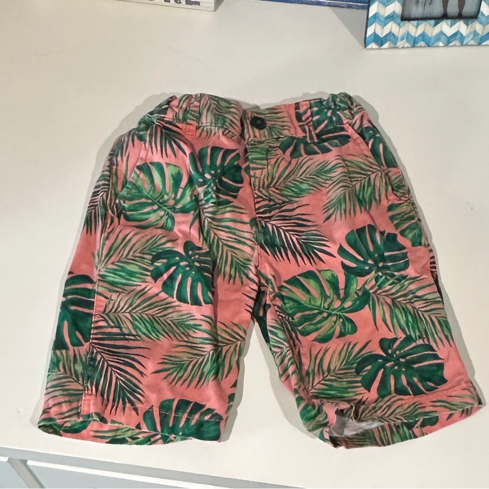 Tropical Leaf Print Shorts